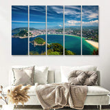 The San Sebastian Representing The Busy Life Spain 5 Pieces Canvas Prints Wall Art - Painting Canvas, Multi Panels, Wall Decor