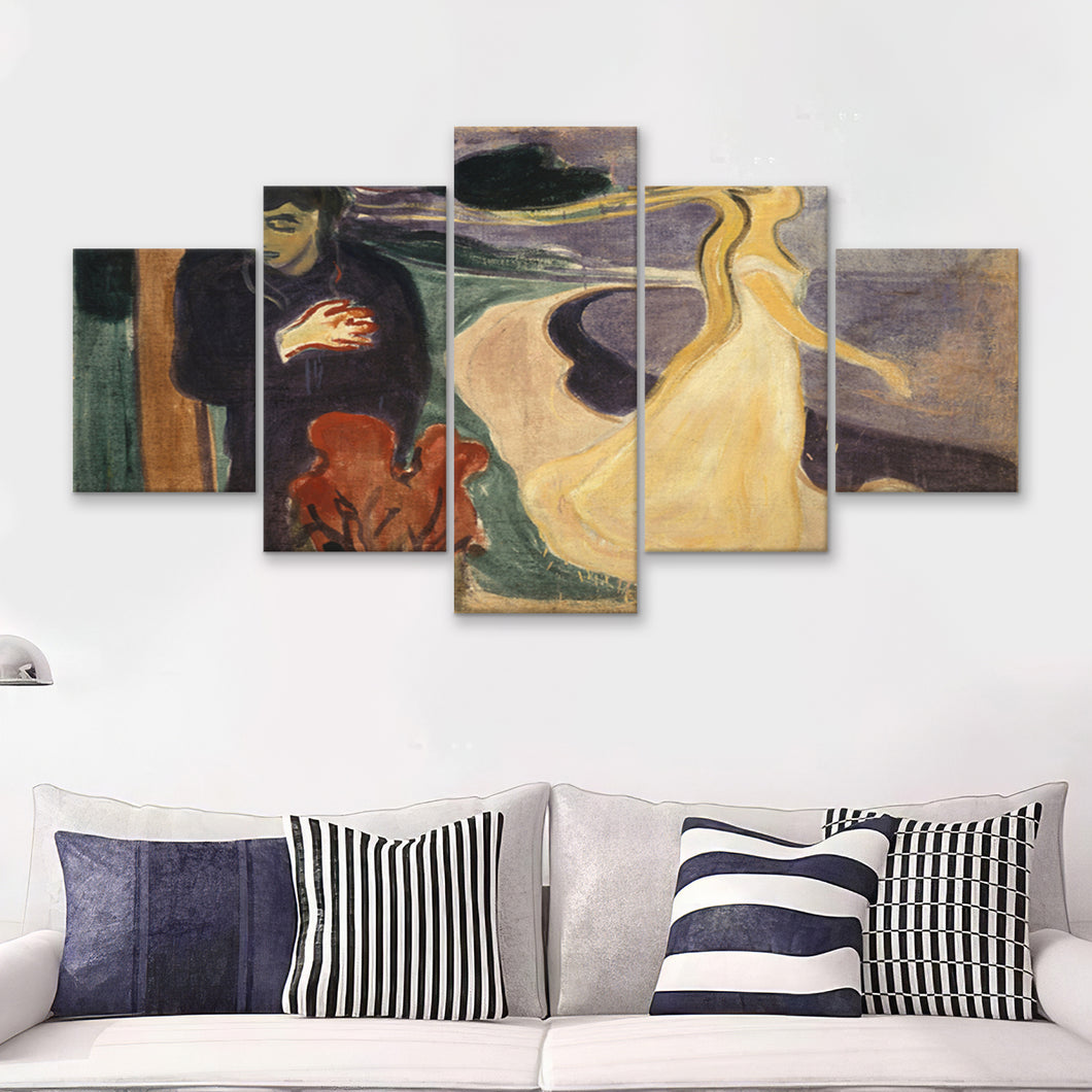 The Separation By Edvard Munch  5 Pieces Canvas Prints Wall Art - Painting Canvas, Multi Panels, 5 Panel, Wall Decor