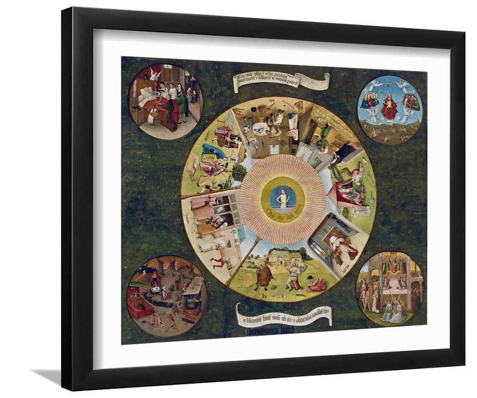 The Seven Deadly Sins And The Four Last Things By Hieronymus Bosch-Canvas art,Art Print,Frame art,Plexiglass cover