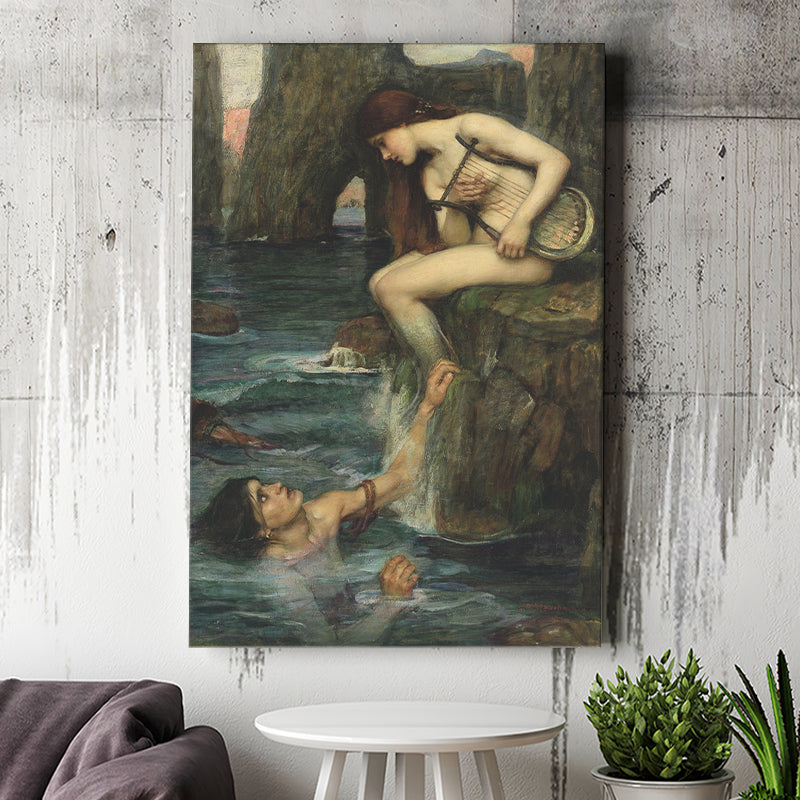 The Siren By John Waterhouse, Canvas Prints Wall Art Home Decor, Ready to Hang