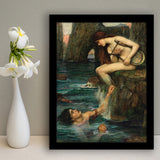 The Siren By John Waterhouse, Framed Art Prints Wall Art Home Decor, Ready to Hang
