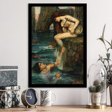 The Siren By John Waterhouse, Framed Art Prints Wall Art Home Decor, Ready to Hang