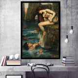 The Siren By John Waterhouse, Framed Art Prints Wall Art Home Decor, Ready to Hang