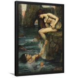 The Siren By John Waterhouse, Framed Art Prints Wall Art Home Decor, Ready to Hang