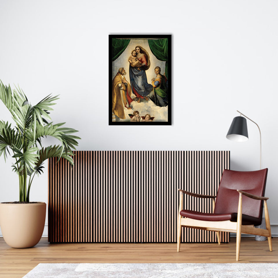The Sistine Madonna By Raphael Sanzio-Art Print,Frame Art,Plexiglass Cover
