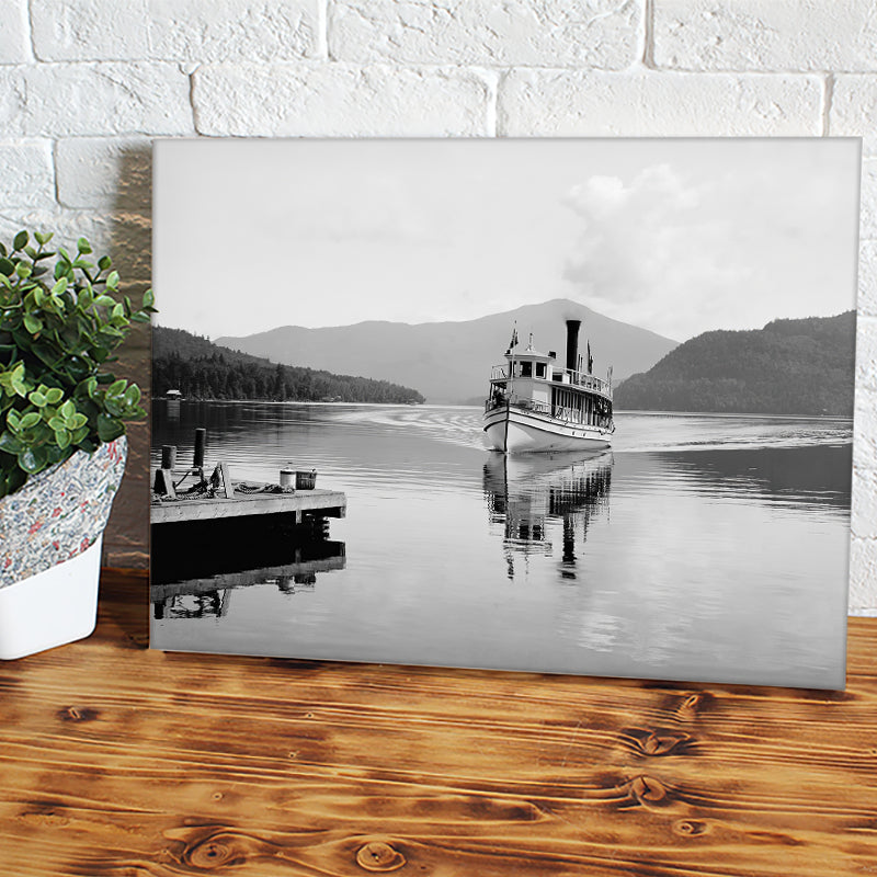 The Steamboat Doris On Lake Placid In The Adirondack Mountains New York C1902 Canvas Wall Art - Canvas Prints, Prints For Sale, Painting Canvas