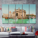 The Taj Mahal Palace Hotel And Gateway Of India 5 Piece B Multi Panels Canvas Prints Wall Art - Painting Canvas,Wall Decor