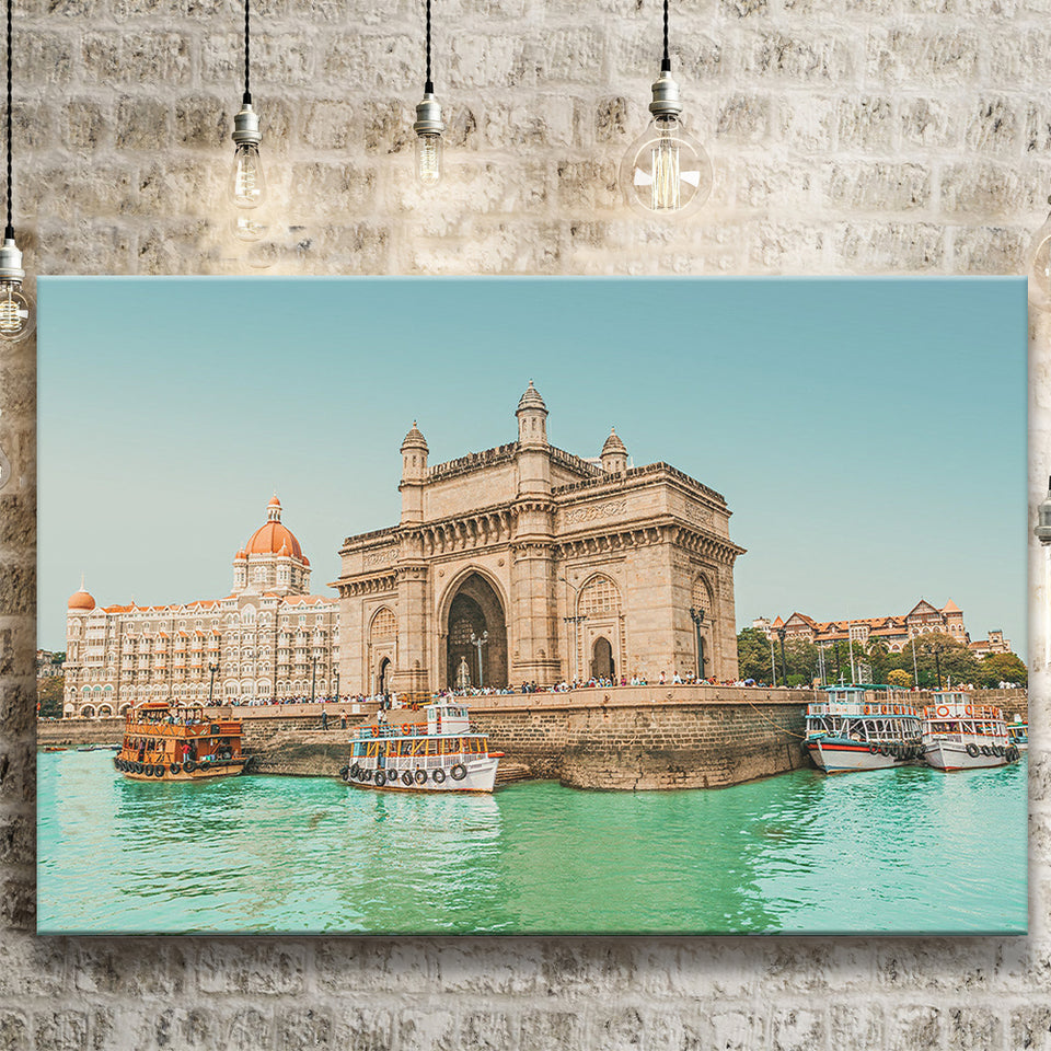 The Taj Mahal Palace Hotel And Gateway Of India Canvas Prints Wall Art - Painting Canvas,Wall Decor,Art Print,Home Decor