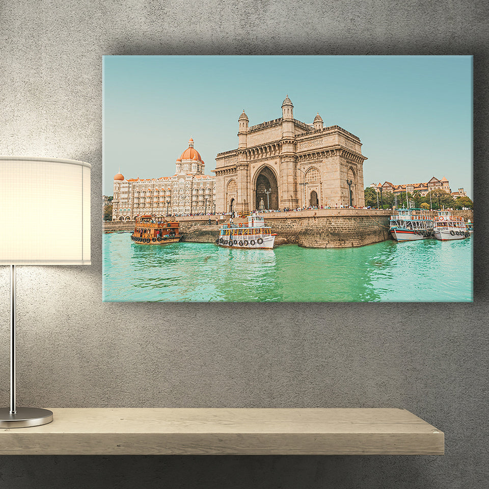 The Taj Mahal Palace Hotel And Gateway Of India Canvas Prints Wall Art - Painting Canvas,Wall Decor,Art Print,Home Decor