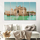 The Taj Mahal Palace Hotel And Gateway Of India 5 Piece B Multi Panels Canvas Prints Wall Art - Painting Canvas,Wall Decor