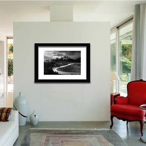 The Tetons - Snake River-Black and white art, Art print,Plexiglass Cover