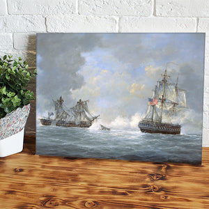 The Action Between Us Frigate United States And The British Frigate Macedonian Canvas Wall Art - Canvas Prints, Prints For Sale, Painting Canvas