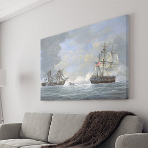 The Action Between Us Frigate United States And The British Frigate Macedonian Canvas Wall Art - Canvas Prints, Prints For Sale, Painting Canvas
