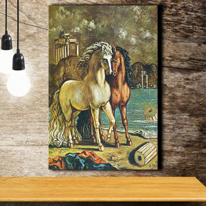 The Horses Of Apollo, Giorgio De Chirico, Horse Wall Art, Canvas Prints Wall Art Home Decor, Ready to Hang