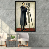 The Man And Old Toy Framed Canvas Prints Wall Art, Floating Frame, Large Canvas Home Decor