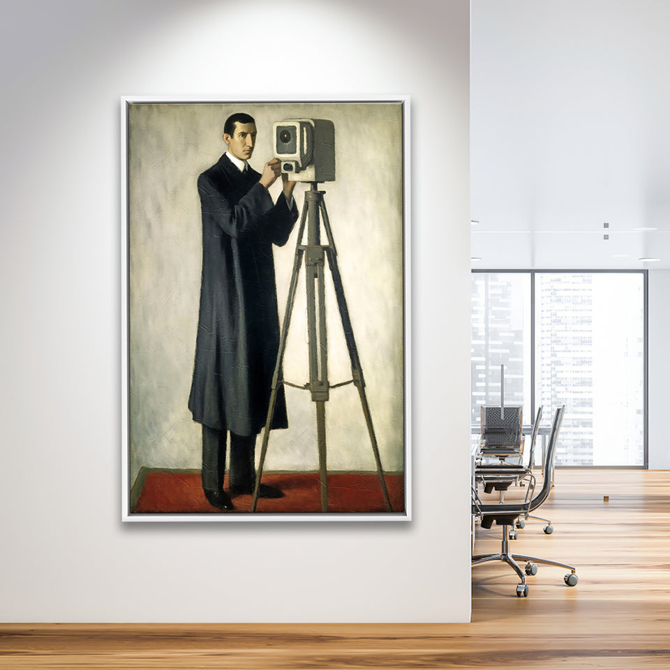 The Man And Old Toy Framed Canvas Prints Wall Art, Floating Frame, Large Canvas Home Decor