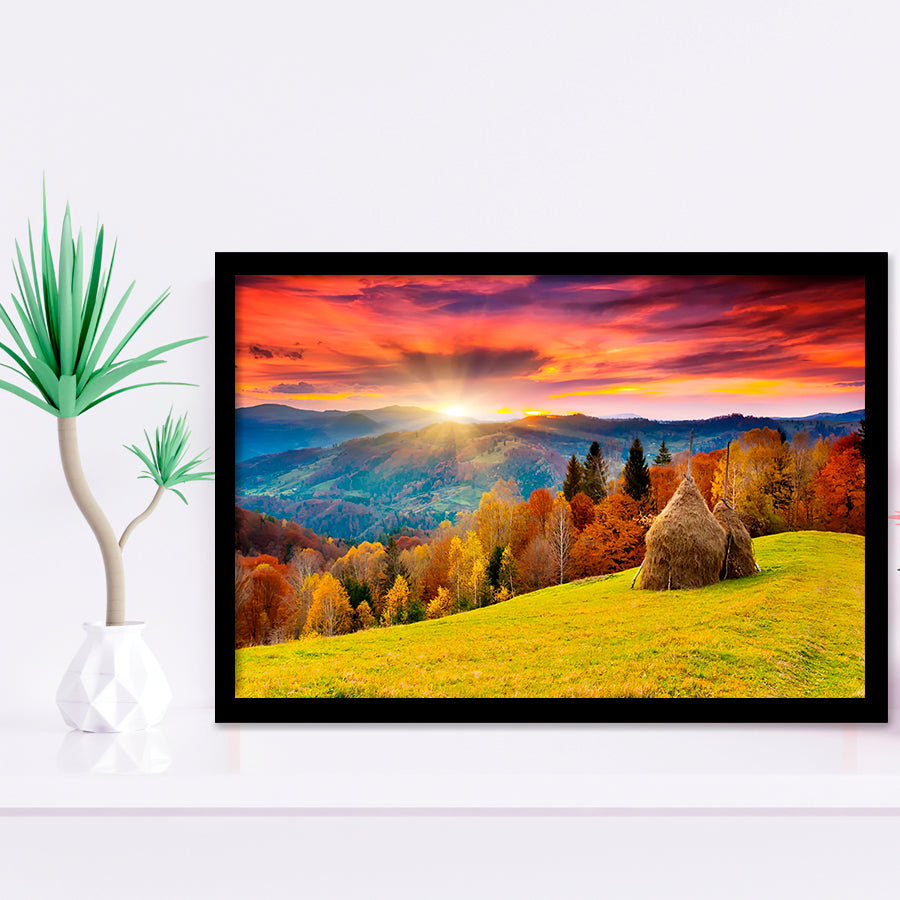 The mountain autumn landscape with colorful forestjpeg Framed Art Prints Wall Decor - Painting Art, Wall Art, Home Decor