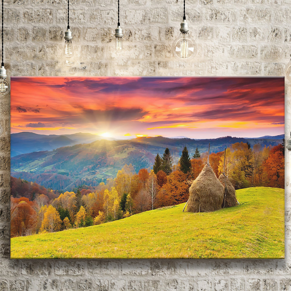 The mountain autumn landscape with colorful forestjpeg Canvas Prints Wall Art - Painting Canvas, Wall Decor, Home Decor, Prints for Sale