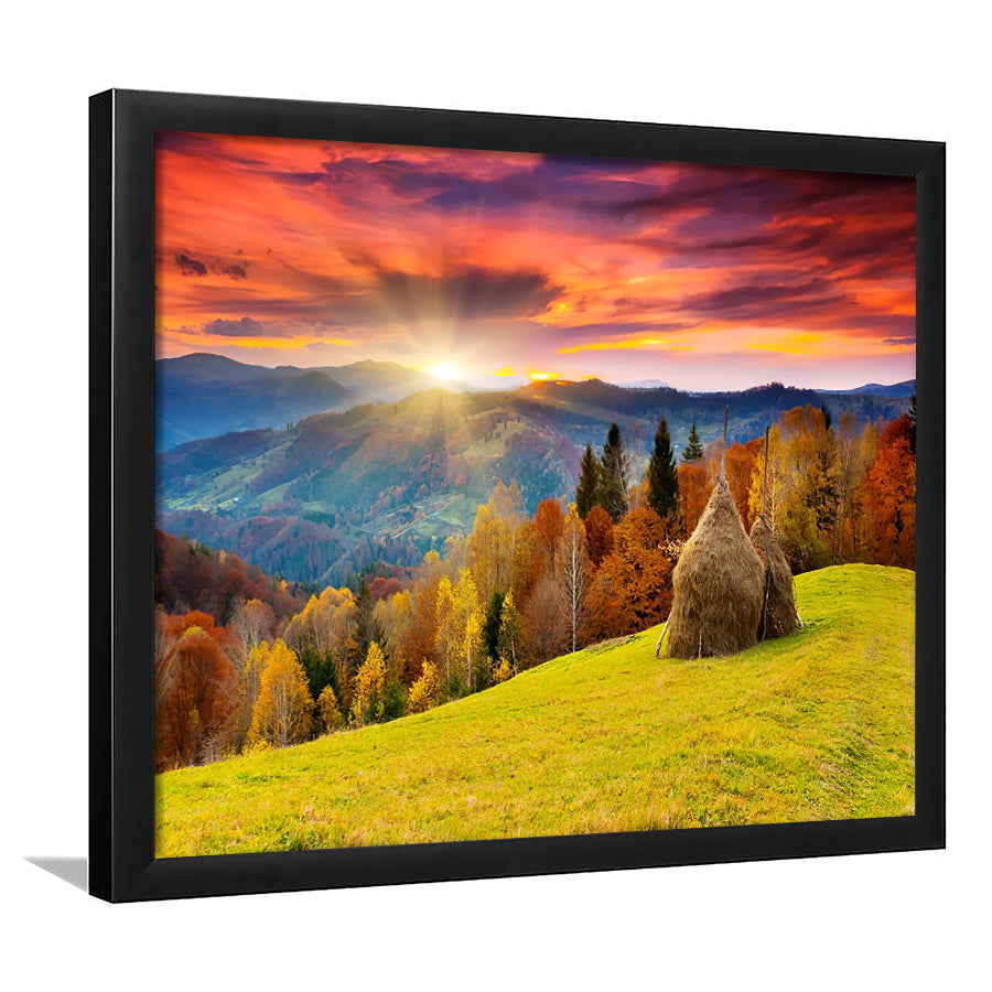 The mountain autumn landscape with colorful forestjpeg Framed Art Prints Wall Decor - Painting Art, Wall Art, Home Decor
