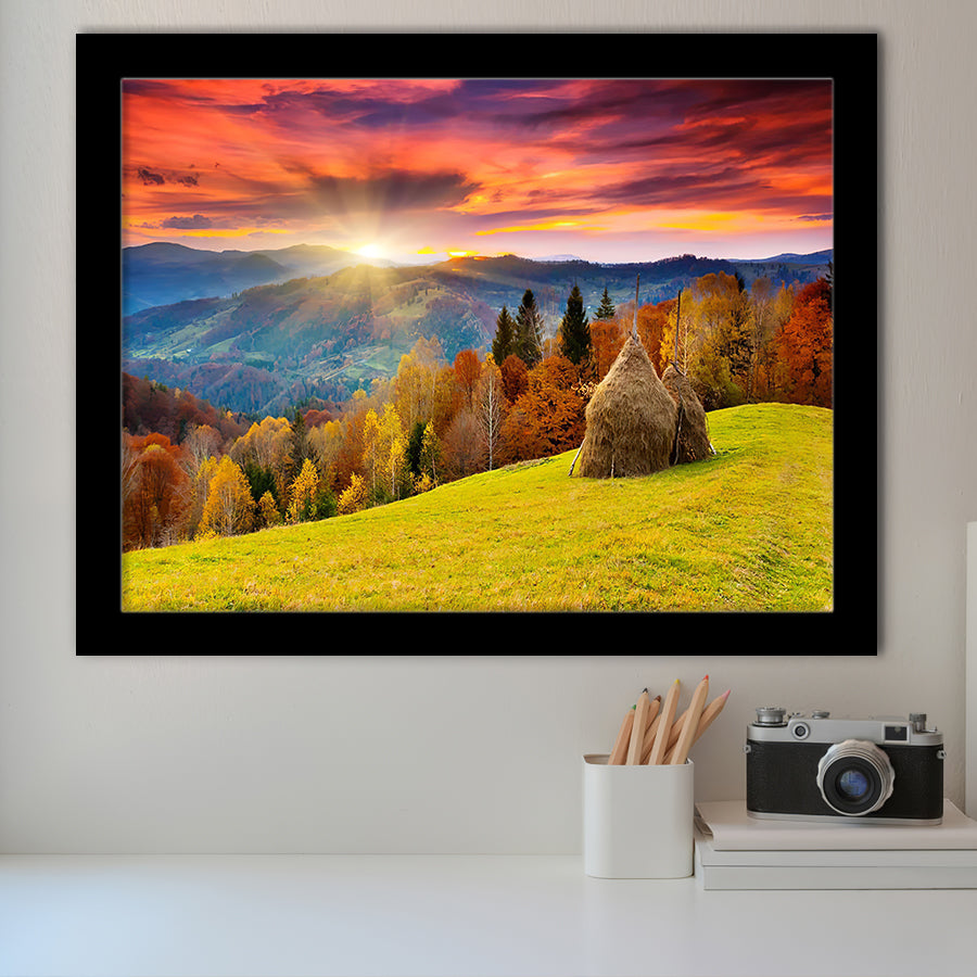 The mountain autumn landscape with colorful forestjpeg Framed Art Prints Wall Decor - Painting Art, Wall Art, Home Decor