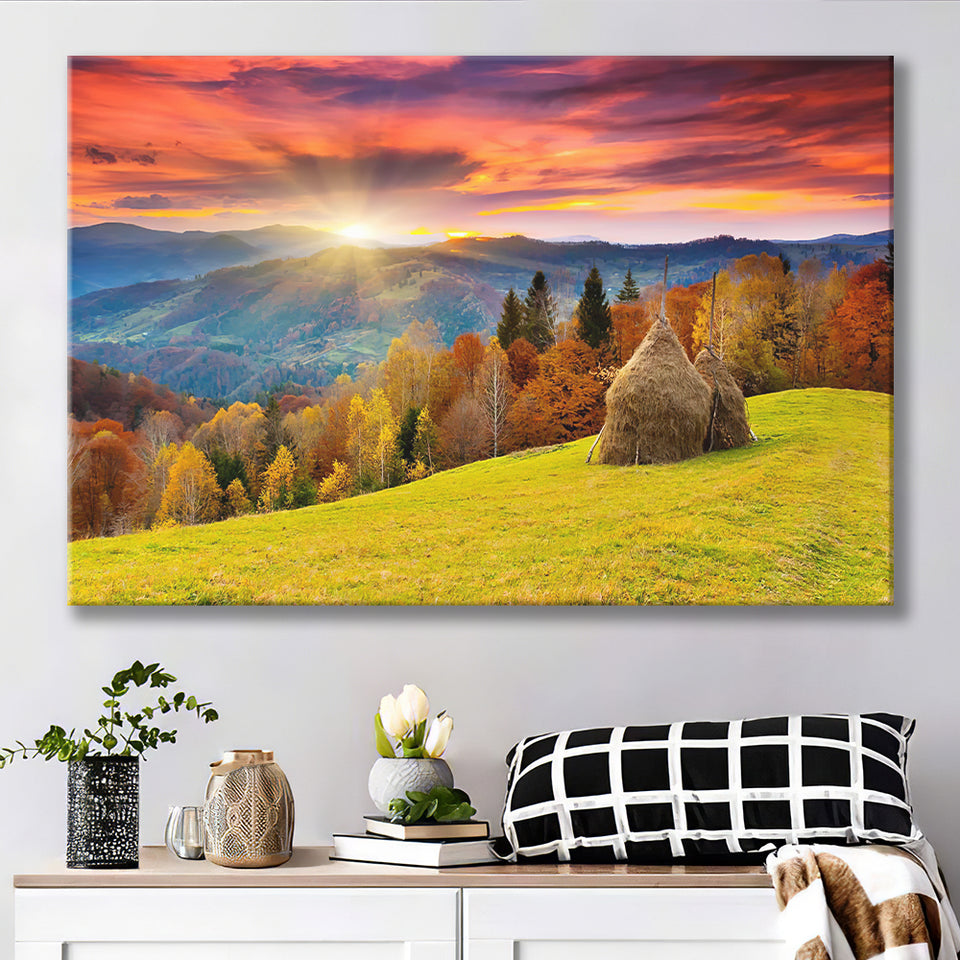 The mountain autumn landscape with colorful forestjpeg Canvas Prints Wall Art - Painting Canvas, Wall Decor, Home Decor, Prints for Sale
