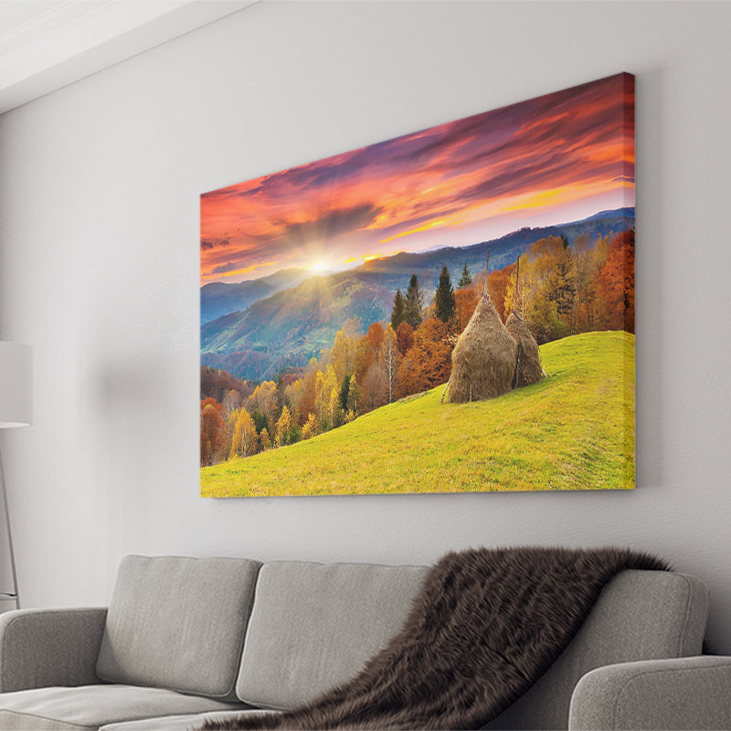The mountain autumn landscape with colorful forestjpeg Canvas Prints Wall Art - Painting Canvas, Wall Decor, Home Decor, Prints for Sale