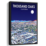 Thousand Oaks CA Art California Night Landscape, Large Canvas, Framed Canvas Print Wall Art Home Decor, Floating Frame