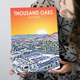 Thousand Oaks CA Art California Sunset Landscape ,City Art Print, Large Canvas, Canvas Print Wall Art Home Decor