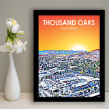 Thousand Oaks CA Art California Sunset Landscape, City Art Print, Framed Art Print Wall Art Home Decor, Framed Picture