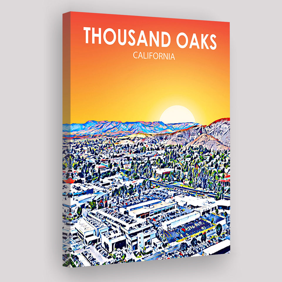 Thousand Oaks CA Art California Sunset Landscape ,City Art Print, Large Canvas, Canvas Print Wall Art Home Decor