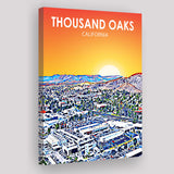 Thousand Oaks CA Art California Sunset Landscape ,City Art Print, Large Canvas, Canvas Print Wall Art Home Decor