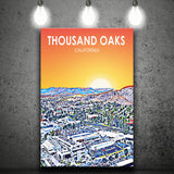 Thousand Oaks CA Art California Sunset Landscape ,City Art Print, Large Canvas, Canvas Print Wall Art Home Decor