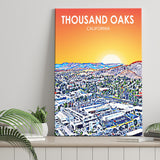 Thousand Oaks CA Art California Sunset Landscape ,City Art Print, Large Canvas, Canvas Print Wall Art Home Decor