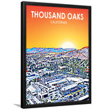 Thousand Oaks CA Art California Sunset Landscape, City Art Print, Framed Art Print Wall Art Home Decor, Framed Picture