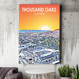 Thousand Oaks CA Art California Sunset Landscape ,City Art Print, Large Canvas, Canvas Print Wall Art Home Decor
