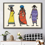 Three Africans in Sketch Canvas Prints Wall Art - Painting Canvas, African Art, Home Wall Decor, Painting Prints, For Sale