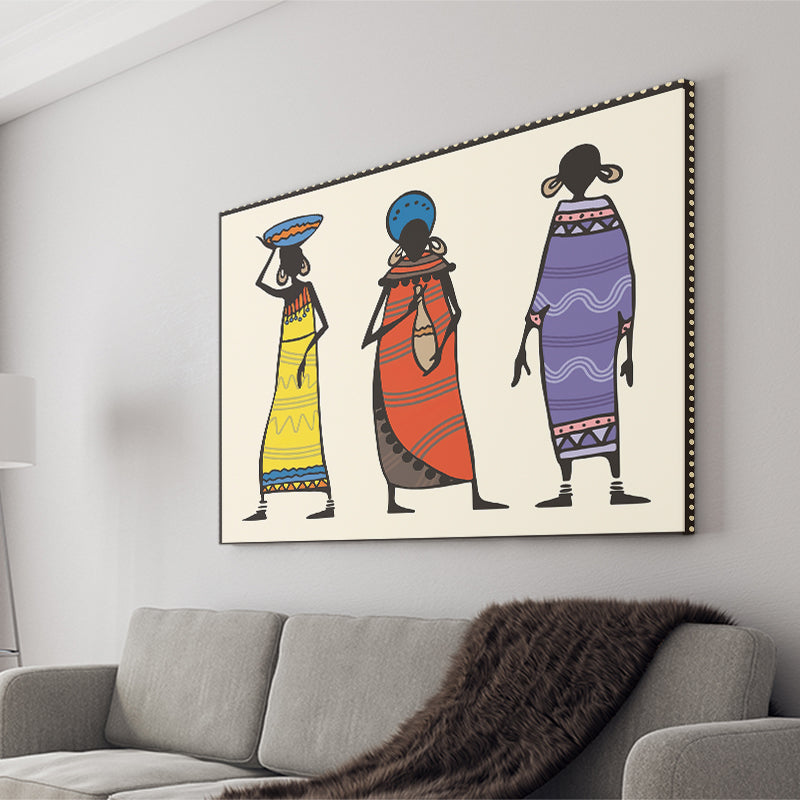 Three Africans in Sketch Canvas Prints Wall Art - Painting Canvas, African Art, Home Wall Decor, Painting Prints, For Sale