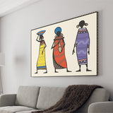 Three Africans in Sketch Canvas Prints Wall Art - Painting Canvas, African Art, Home Wall Decor, Painting Prints, For Sale