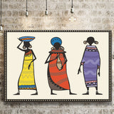 Three Africans in Sketch Canvas Prints Wall Art - Painting Canvas, African Art, Home Wall Decor, Painting Prints, For Sale