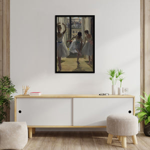 Three Dancers In The Rehearsal Room By Edgar Degas-Art Print,Frame Art,Plexiglass Cover