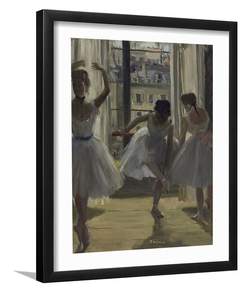 Three Dancers In The Rehearsal Room By Edgar Degas-Canvas Art,Art Print,Framed Art,Plexiglass cover