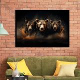 Three Brown Bear Framed Art Prints Wall Decor, Painting Art, Framed Picture