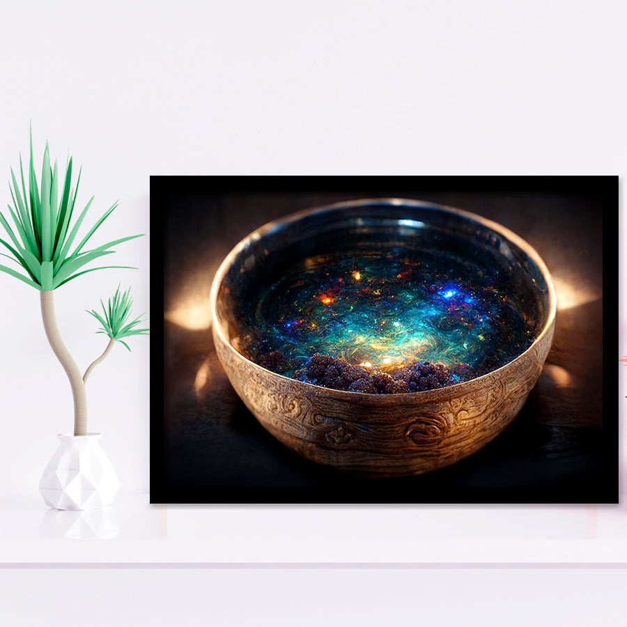 Tibetan Bowl Filled With Cosmic Soup, Framed Art Prints Wall Art Decor, Framed Picture