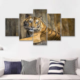 Tiger Printing Art Big Cat Wild Animal Art 5 Piece Canvas Prints Wall Art Decor - Painting Canvas, Multi Panels