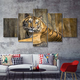 Tiger Printing Art Big Cat Wild Animal Art 5 Piece Canvas Prints Wall Art Decor - Painting Canvas, Multi Panels