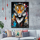 Tiger Wearing Headphone, Gaming Art, Gift For Kids, Painting Art, Framed Art Prints Wall Decor