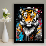 Tiger Wearing Headphone, Gaming Art, Gift For Kids, Painting Art, Framed Art Prints Wall Decor