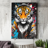 Tiger Wearing Headphone, Gaming Art, Gift For Kids, Painting Art, Canvas Prints Wall Art Home Decor