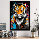 Tiger Wearing Headphone, Gaming Art, Gift For Kids, Painting Art, Framed Art Prints Wall Decor