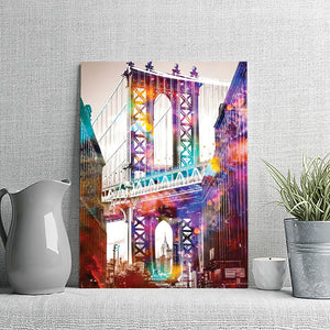 Time Travel At The Brooklyn Bridge Canvas Wall Art - Canvas Prints, Prints for Sale, Canvas Painting, Canvas On Sale